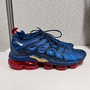 Nike Air Vapormax Plus Mens Size 11 Midnight Navy Blue Red Gold 2019 924453-405